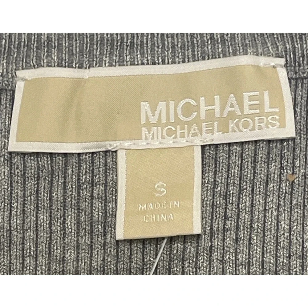 NWT Michael Kors Stretch Cropped Knit Tank‎ Pearl Heather Women's Size S MSRP$68